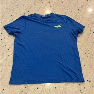 Hollister Vibrant Blue Tee with Neon Stitched Logo